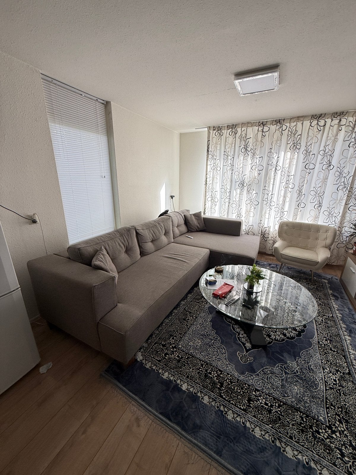 Mooie ruime hoekbank – beige/taupe – zeer nette staat, Ophalen, Gebruikt