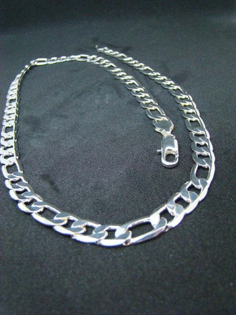 Ketting Figaro schakel sterling verzilverd 65 CM -NIEUW-, Ophalen of Verzenden, Nieuw, Zilver, Overige materialen