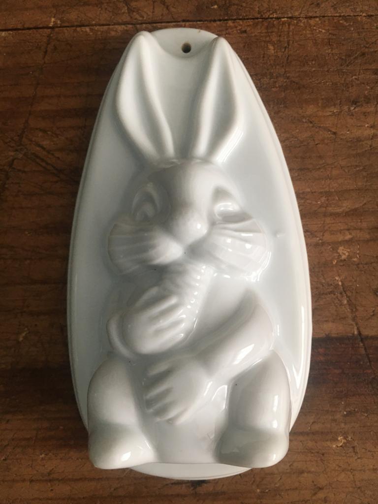 Antieke Puddingvorm / Botervorm / Vorm / Konijntje~Porselein, Ophalen of Verzenden