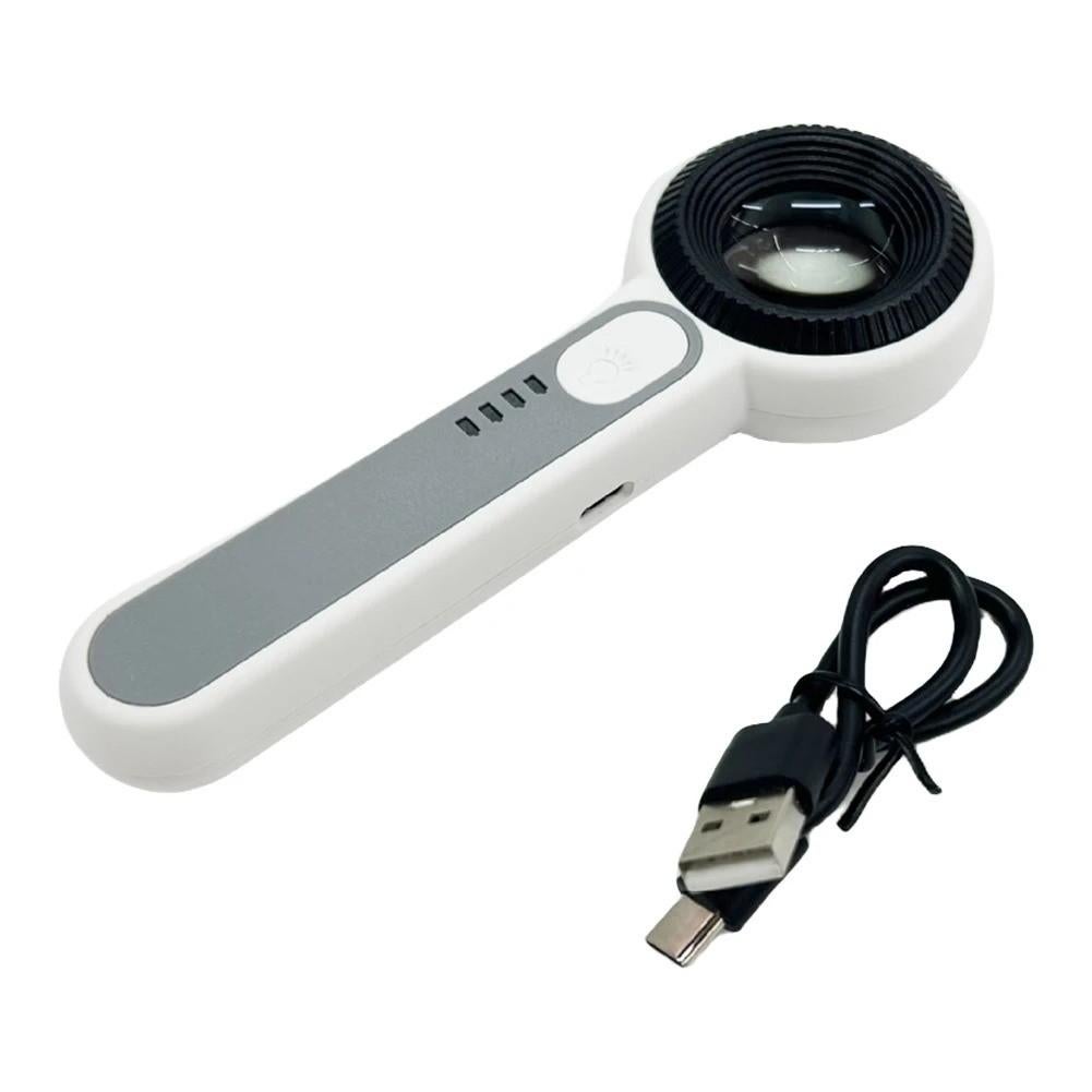 Elektronisch vergrootglas 60x met LED lamp - Oplaadbaar, Hobby en Vrije tijd, Vergrootglazen, Loepen en Loeplampen, Ophalen of Verzenden