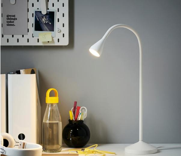 NÄVLINGE Led-bureaulamp, wit, Ophalen, Gebruikt, Kunststof, 50 tot 75 cm