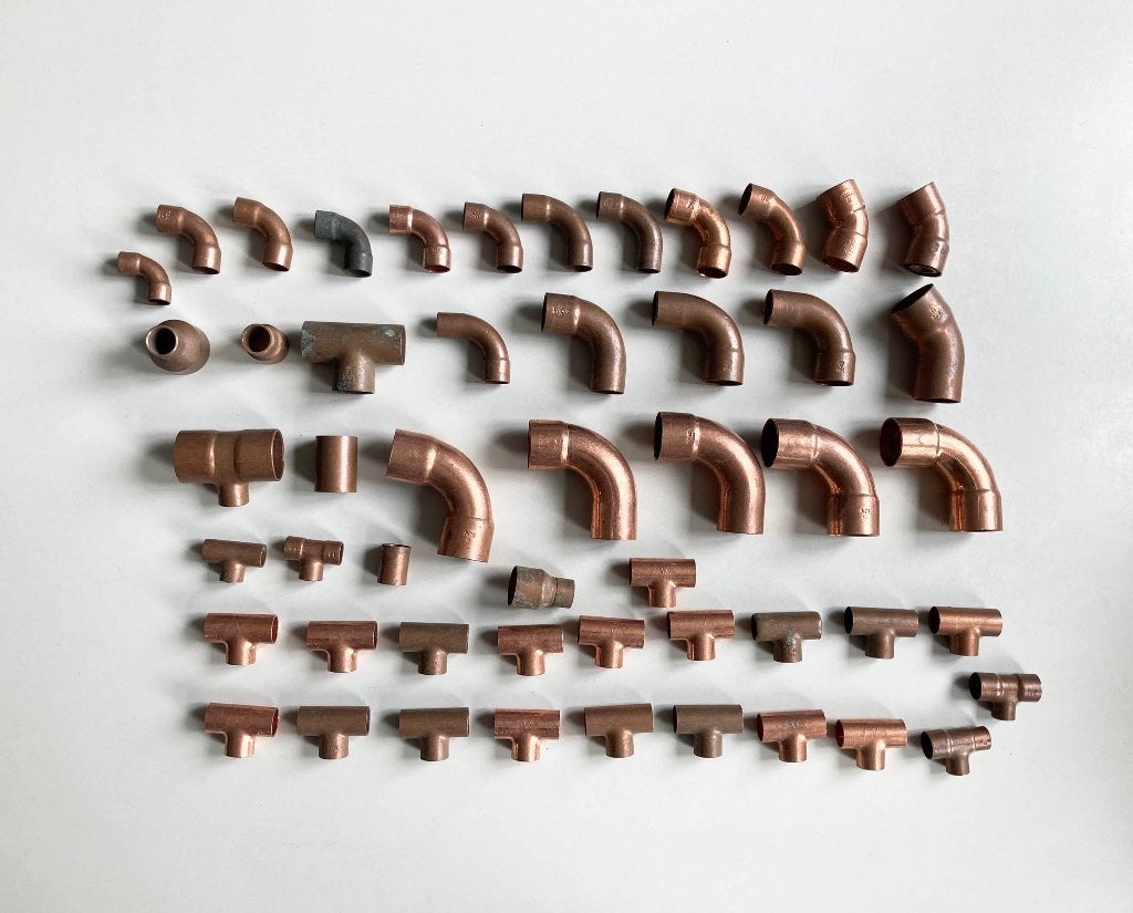 Partij koperen koppelingen - 104 Stuks, Minder dan 30 cm, Overige typen, Minder dan 60 cm, Ophalen of Verzenden
