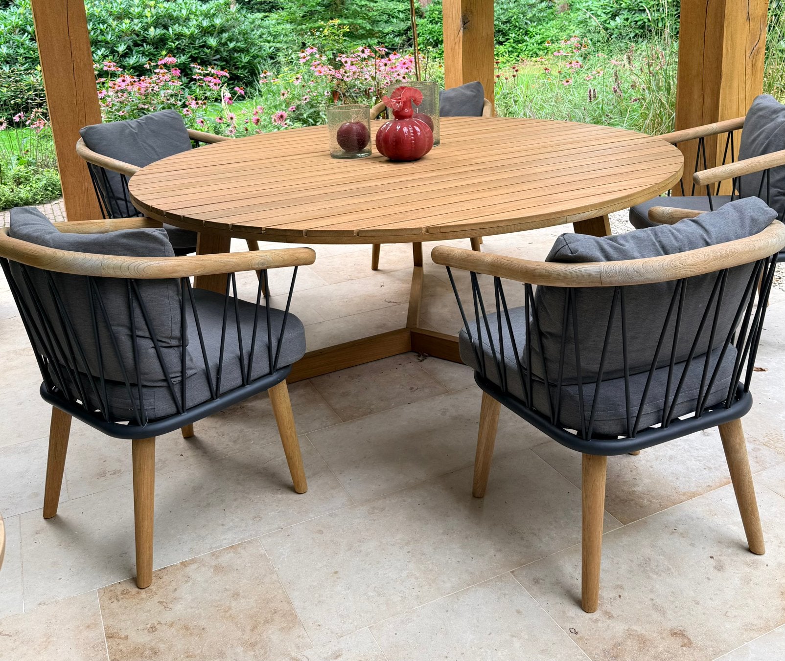Borek Limone tafel en  Coimbra eetstoelen., Ophalen, Zo goed als nieuw