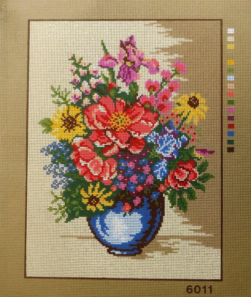 Cado voorbedrukt borduurstramien VAAS met BLOEMEN  6011, Ophalen of Verzenden, Nieuw, Handborduren, Onderdeel of Toebehoren