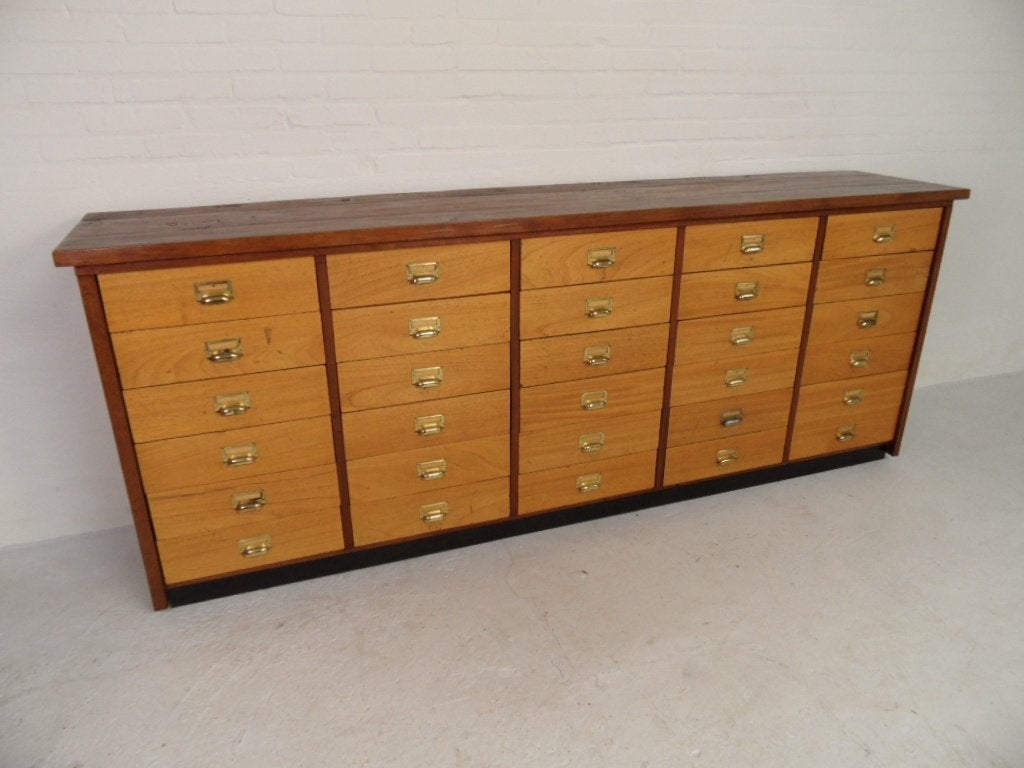 Vintage ladekast  apothekerskast, Huis en Inrichting, 5 laden of meer, Onbekend, Zo goed als nieuw, Onbekend