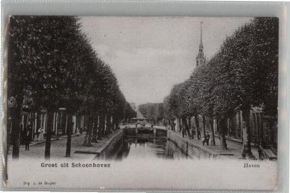 Schoonhoven Haven met sluis  uitg J. de Gruyter st 1907, Ophalen of Verzenden, Voor 1920, Gelopen, Zuid-Holland
