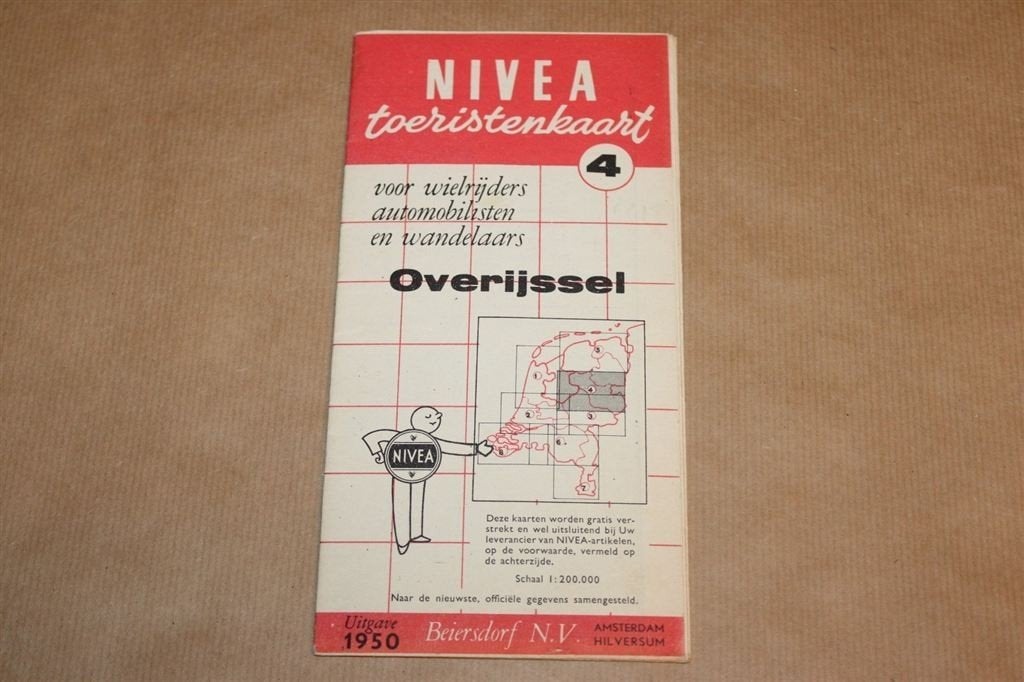 Nivea Toeristenkaart - Overijssel - 1950, Ophalen of Verzenden, 1800 tot 2000, Nederland, Landkaart
