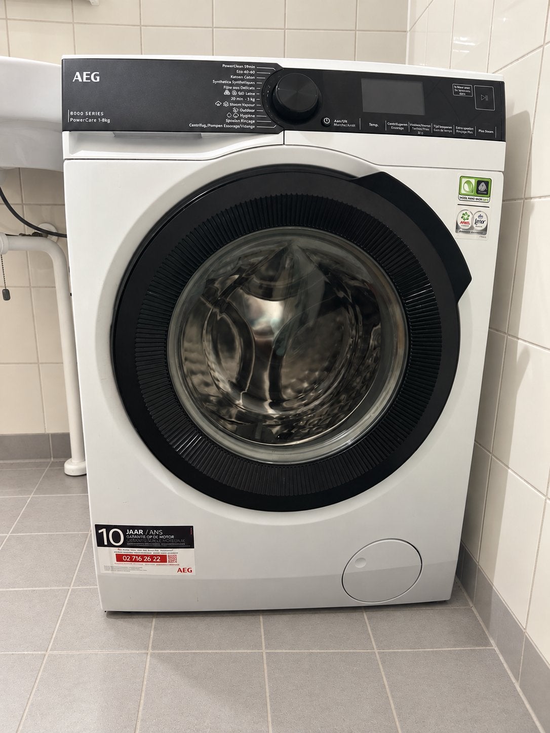 Zo goed als nieuwe AEG 8000 series wasmachine, Witgoed en Apparatuur, Ophalen, 1200 tot 1600 toeren, 8 tot 10 kg, Zo goed als nieuw