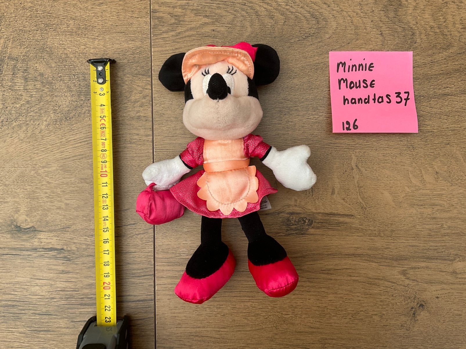 Zgan, niet kapot, Disney Minnie Mouse knuffel 20cm, Ophalen, Mickey Mouse, Zo goed als nieuw, Knuffel