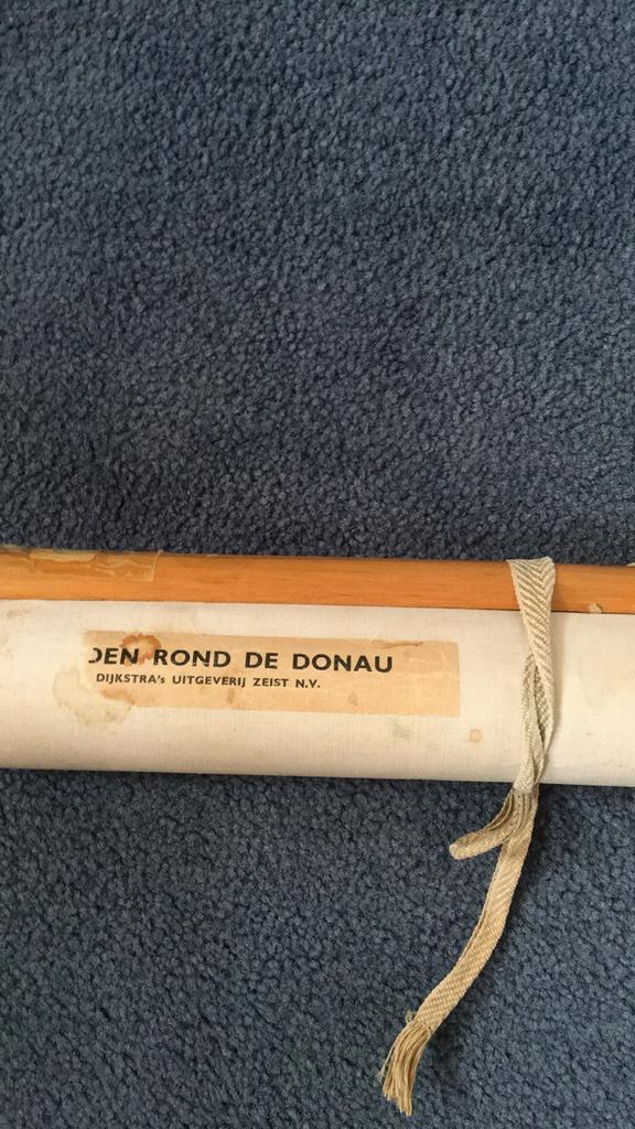 Vintage Schoolplaat Landen rond de Donau - Dijkstra's Uitgev, Antiek en Kunst, Ophalen, Aardrijkskunde