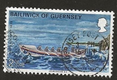 Guernsey 8, roeiboot, Verzenden, Gestempeld