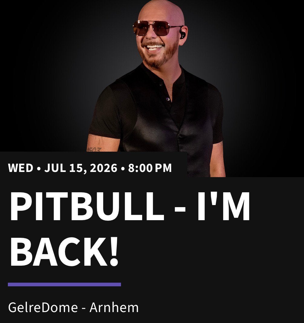 2x sta tickets Pitbull 15 juli, Tickets en Kaartjes, Twee personen, Juli