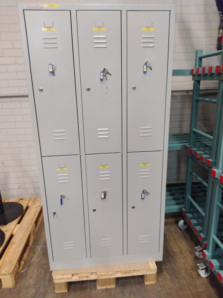 Meervaks garderobekast / Locker met hanggedeelte 6 kluisjes, Ophalen, Gebruikt