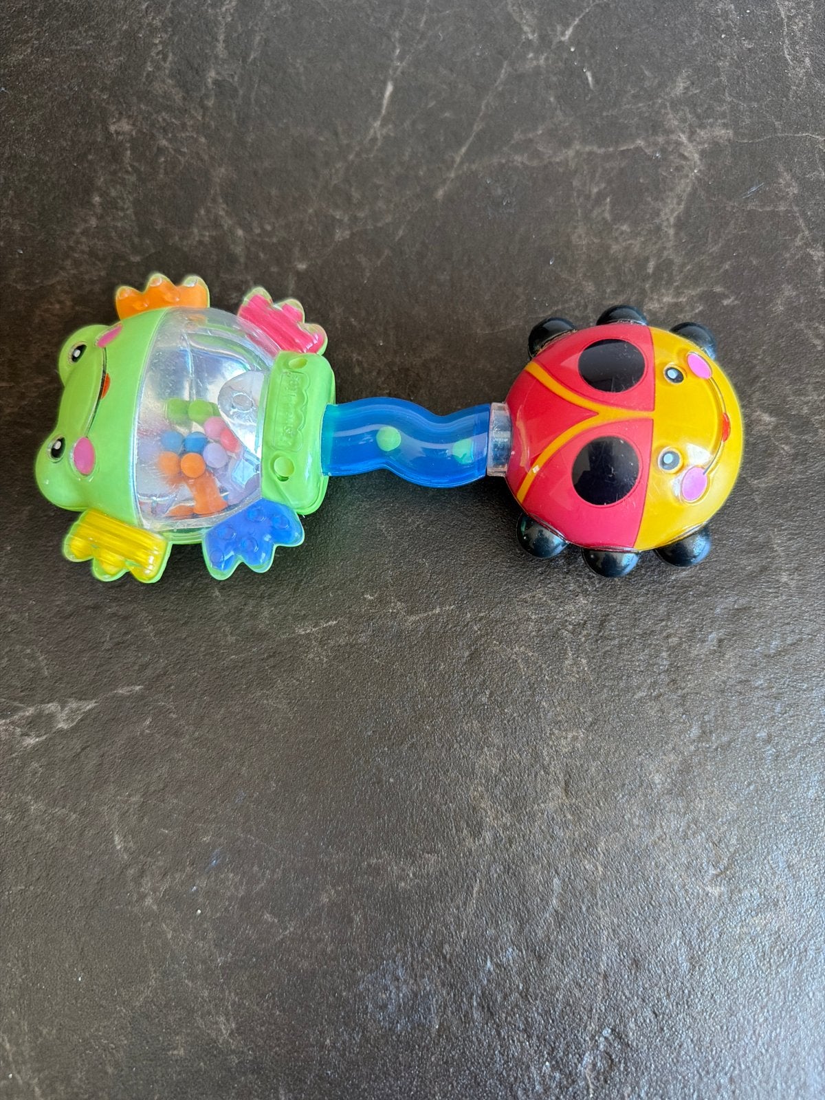 Leuke rammelaar met kikker en lieveheersbeestje, Kinderen en Baby's, Speelgoed | Babyspeelgoed, Ophalen of Verzenden, Gebruikt
