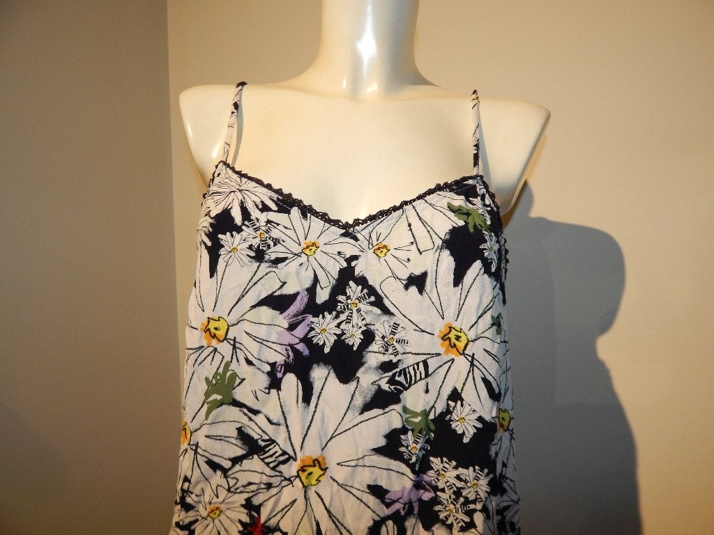 Pom Amsterdam top madeliefjes print dunnen bandjes 40, Kleding | Dames, Maat 38/40 (M), Zo goed als nieuw, Zonder mouw, Pom Amsterdam