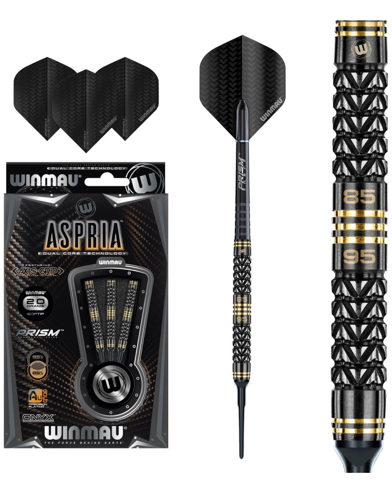Winmau Aspria 95%/85% Soft Tip - Dartpijlen - 18 Gram, Ophalen of Verzenden, Nieuw, Pijlen, Soft tip