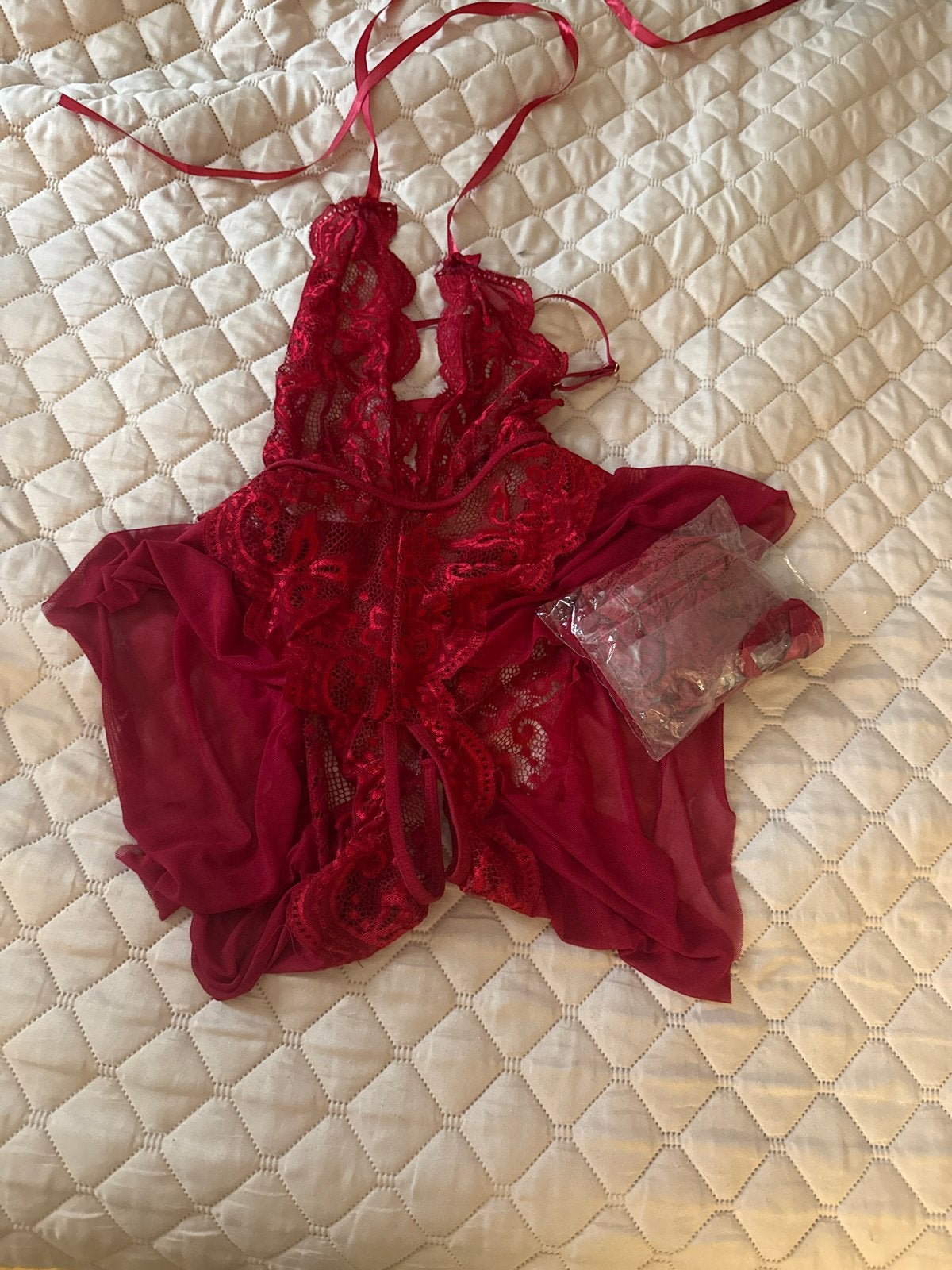 2x Lingerie setje met open kruis - XS/S, Ophalen of Verzenden, Rood, Setje