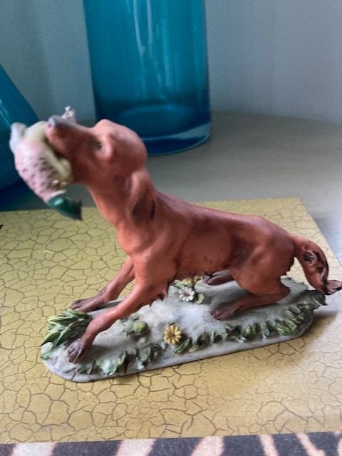 Capodimonte porselein Setter m.fazant, Antiek en Kunst, Curiosa en Brocante, Verzenden