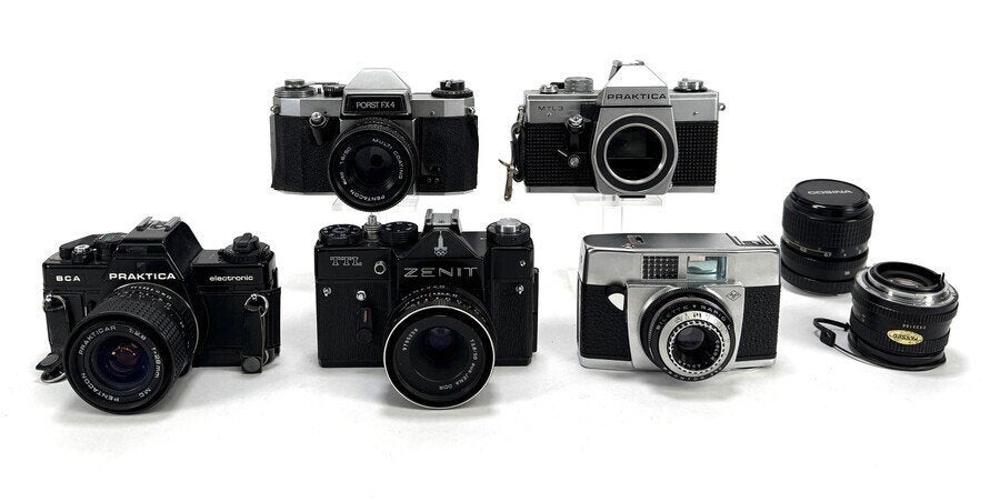 686. Fotocamera's - Praktica Zenit Agfa, ca. 1960-1985, Ophalen, Compact, Overige Merken