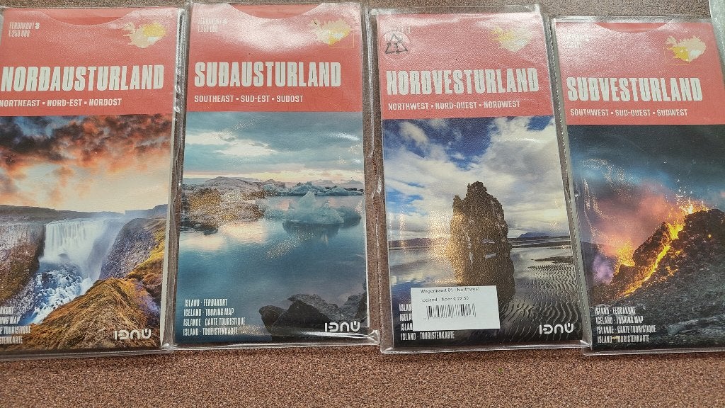 Wegenkaarten ijsland, Onbekend, 1800 tot 2000, Europa Overig, Ophalen of Verzenden