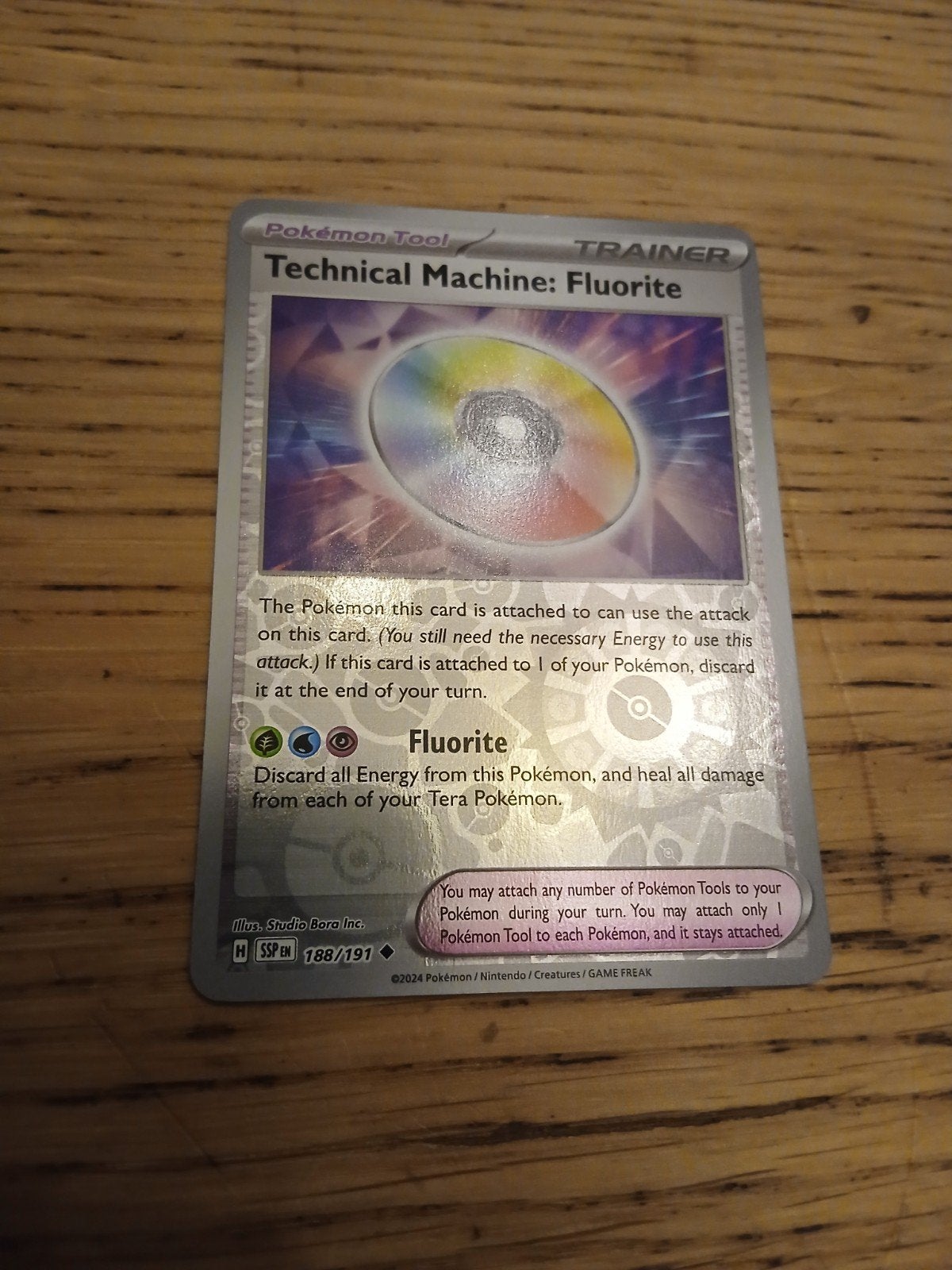 Pokémon TCG: Technical Machine Fluorite 188/191 (Foil), Ophalen of Verzenden, Zo goed als nieuw, Losse kaart, Foil