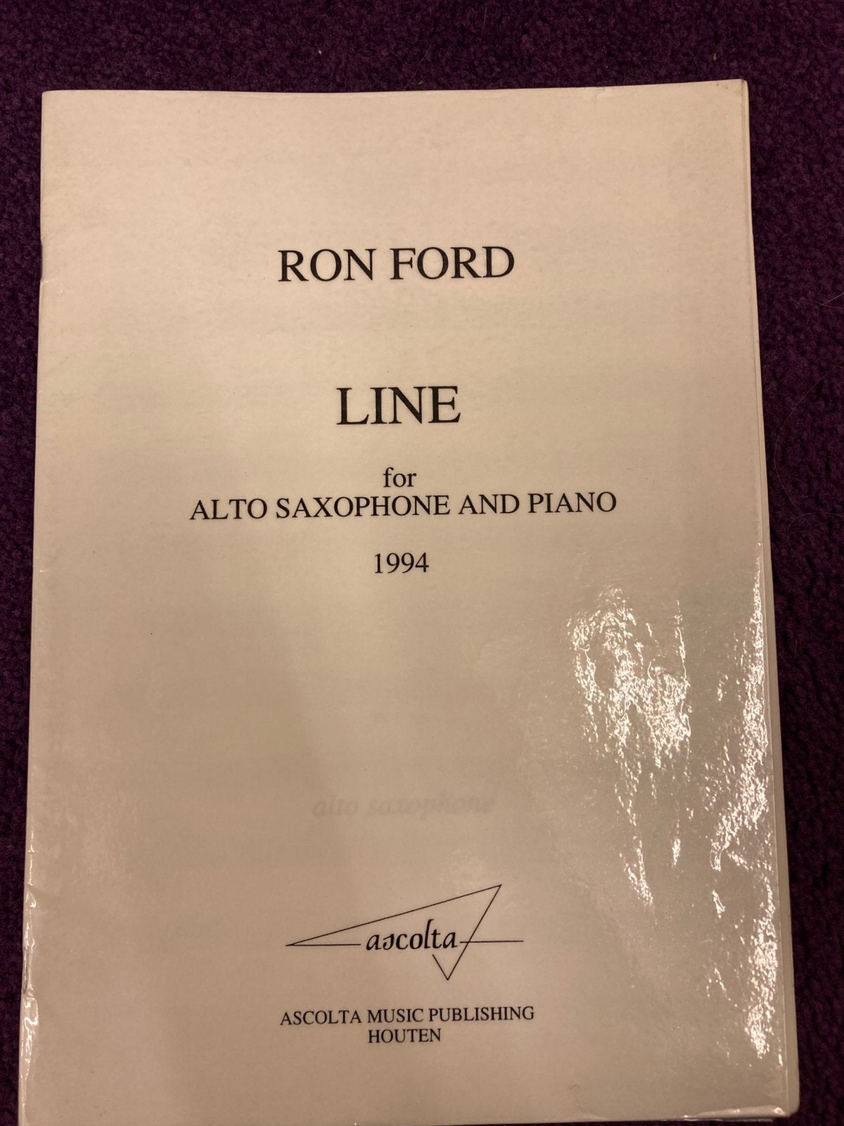 Ron Ford, Line voor altsax en piano, Muziek en Instrumenten, Bladmuziek, Gebruikt, Piano, Klassiek, Overige soorten