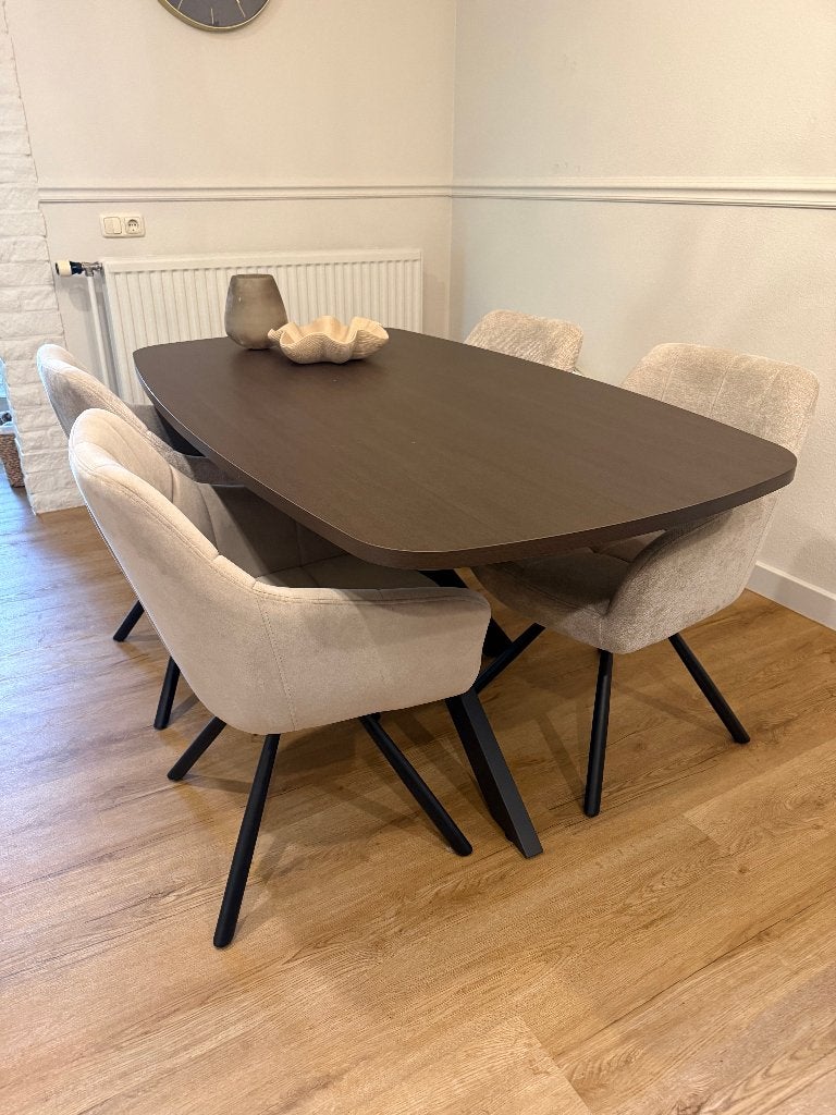 Foto 5 van Deens ovale spinpoot eettafel lengte 1.60  2.10 en 2.40