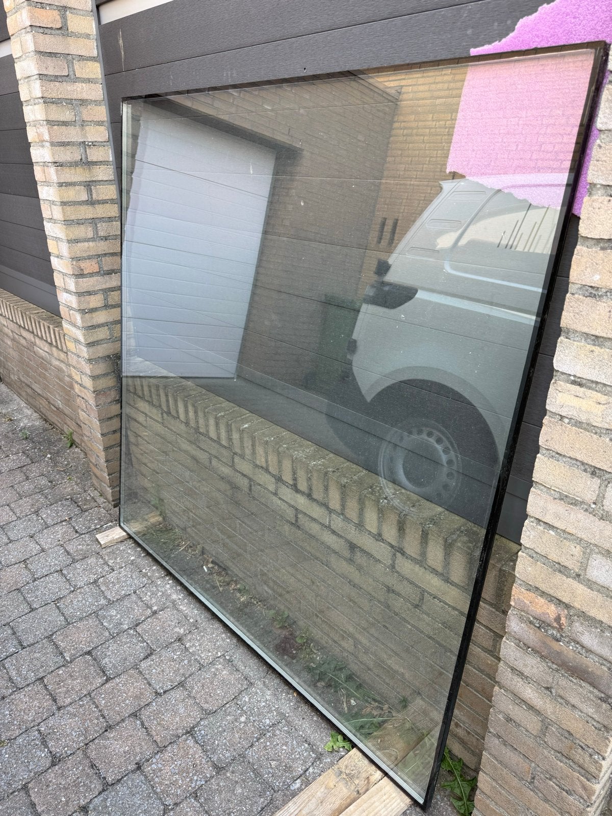 Grote glasplaat, dubbelglas, gebruikt, Ophalen, Gebruikt, 120 tot 160 cm, Glasplaat