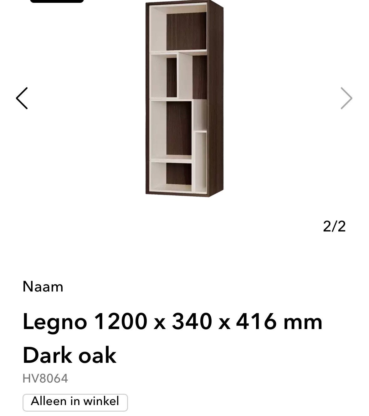 Showroom Kvik Legno kast, Ophalen