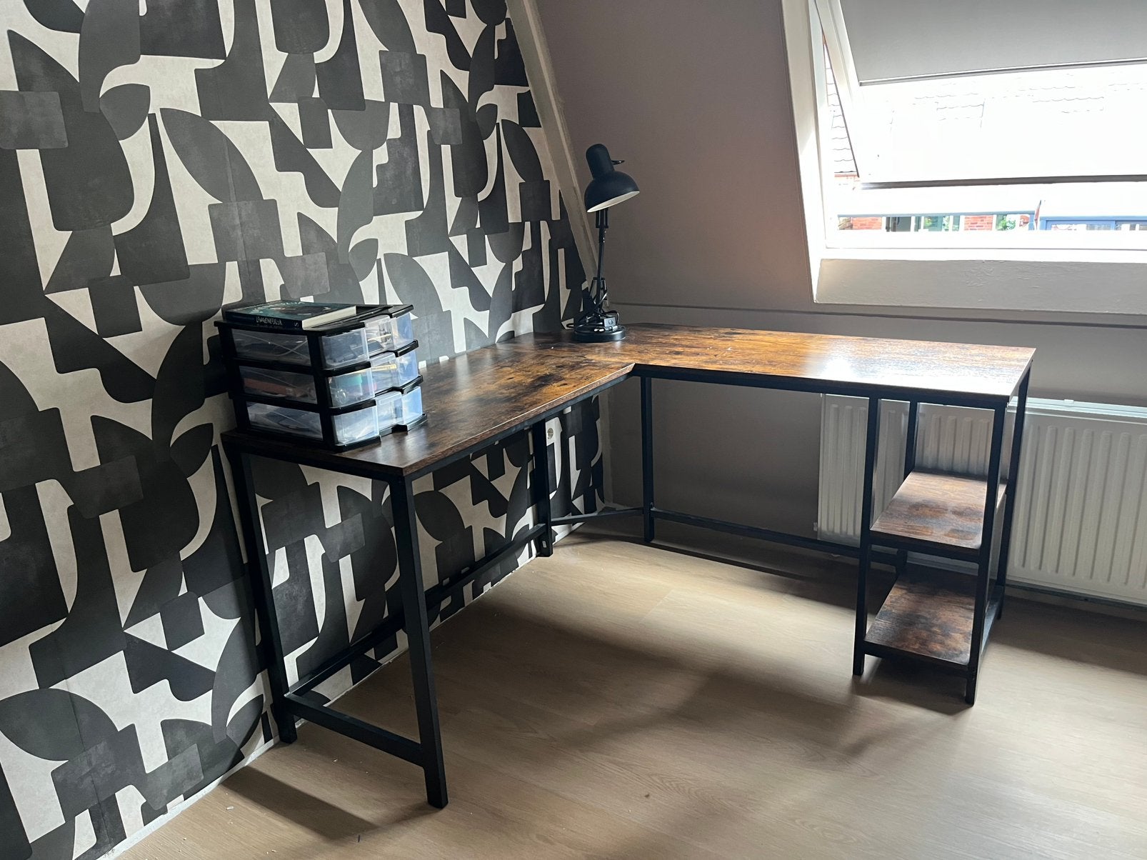Hoekbureau leen bakker zwart metaal, Huis en Inrichting, Bureaus, Ophalen, Demontabel, 175 cm, Metaal