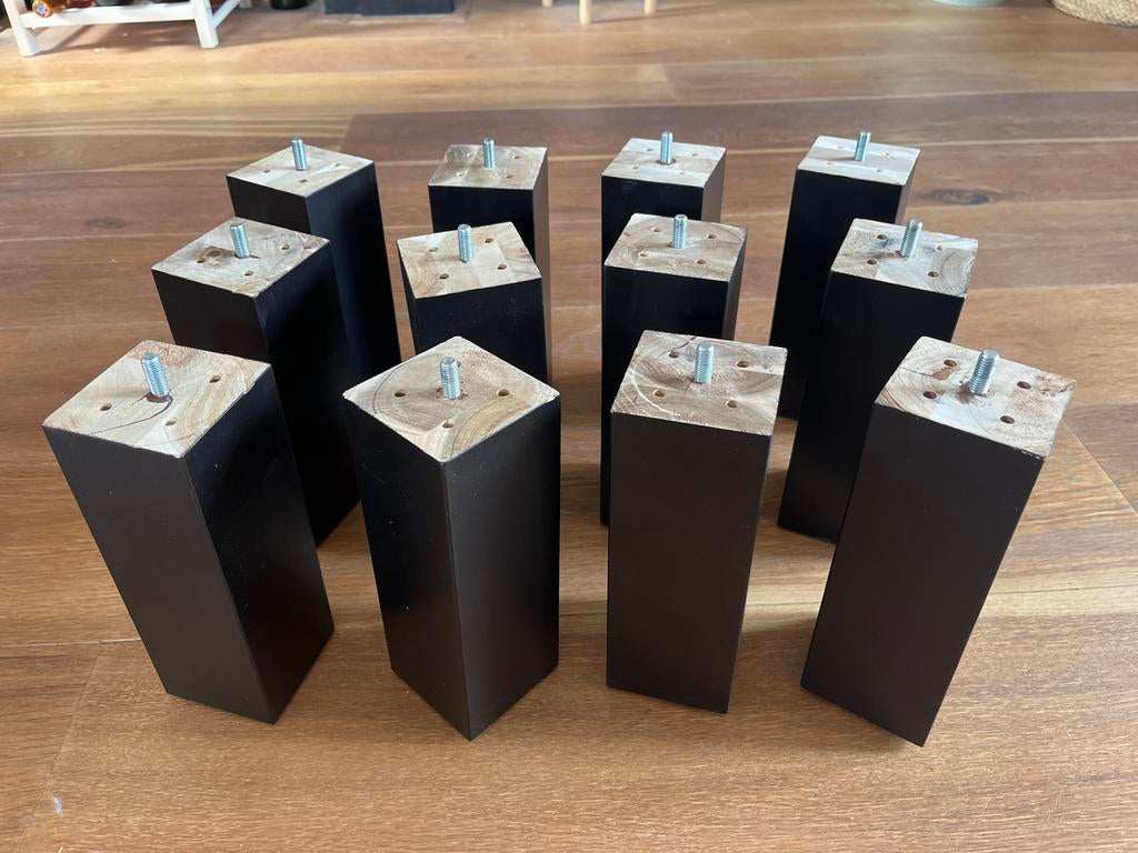 IKEA Brennåsen meubelpoten zwart 12 stuks, Ophalen of Verzenden, Zo goed als nieuw, Rechthoekig, Eikenhout