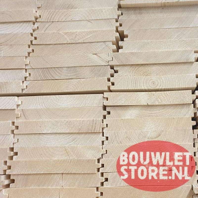 Vuren planken GG delen geschaafd en geploegd zonder velling, Minder dan 25 mm, Nieuw, Ophalen of Verzenden, 300 cm of meer