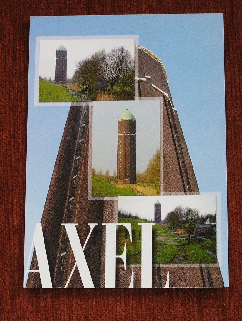Axel: Vierluik met 4x de Watertoren, Verzamelen, Ophalen of Verzenden, Voor 1920, Noord-Brabant