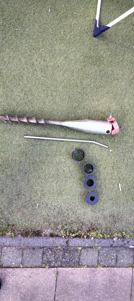 Parasol grondanker met draaistang en ringen, Ophalen of Verzenden, Gebruikt, Minder dan 1 meter, Parasolvoet