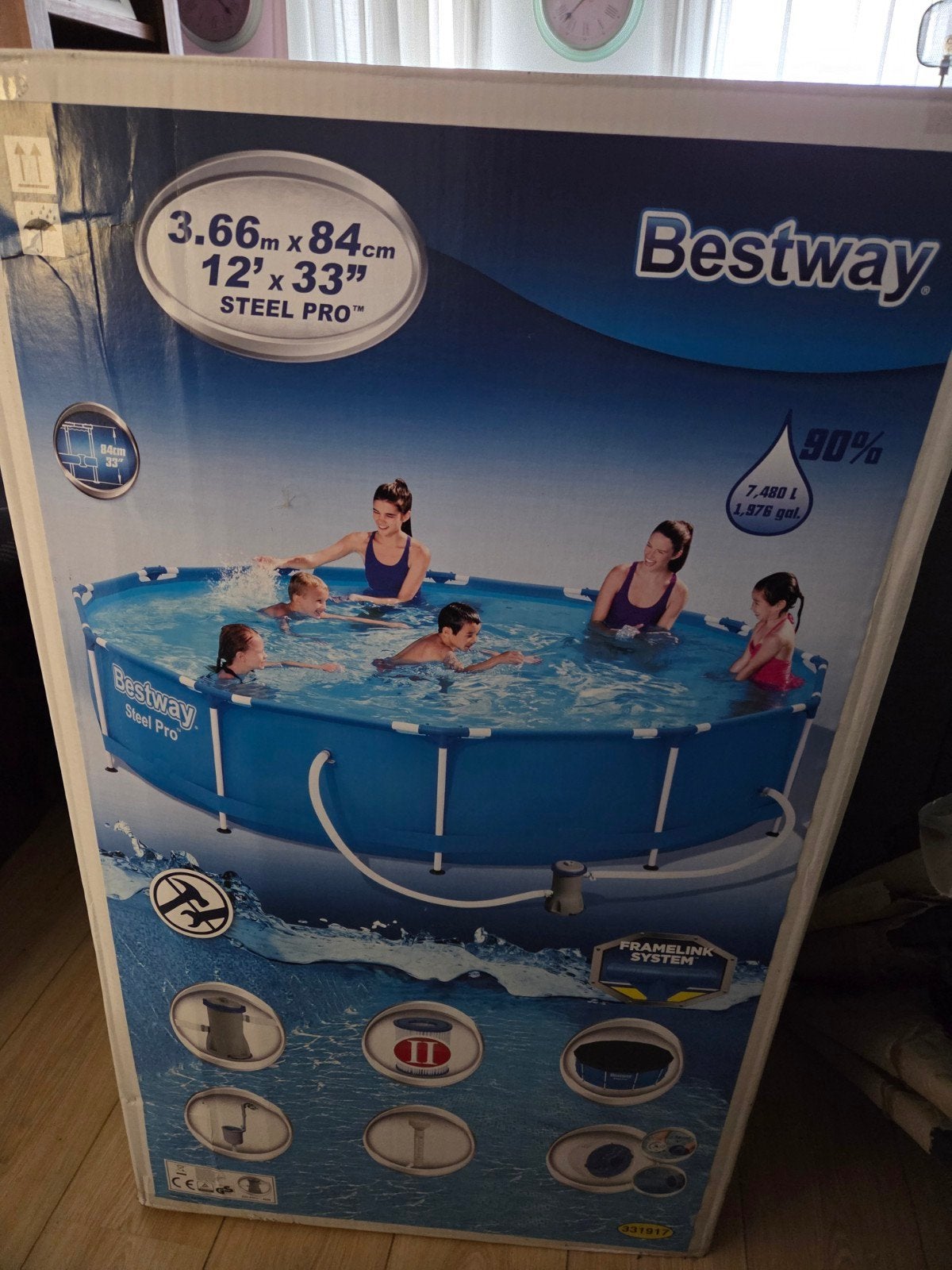Zwembad te koop met veel accessoires, Ophalen, 80 tot 120 cm, Rond, 300 cm of meer