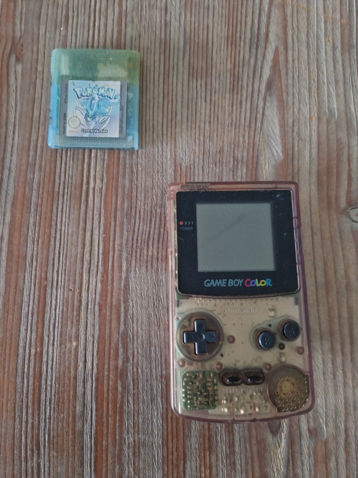 GameBoy Color met Pokémon Crystal (defect) lees omschrijving, Spelcomputers en Games, Ophalen, Niet werkend, Game Boy Color, Met games