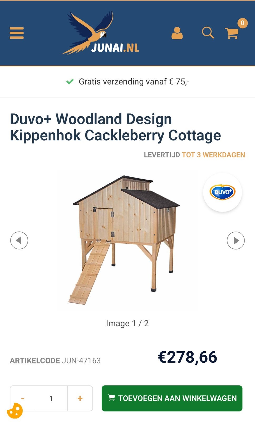 Kippenhok duvo woodland Cackleberry, Ophalen of Verzenden, Zo goed als nieuw, Kippenhok of Kippenren