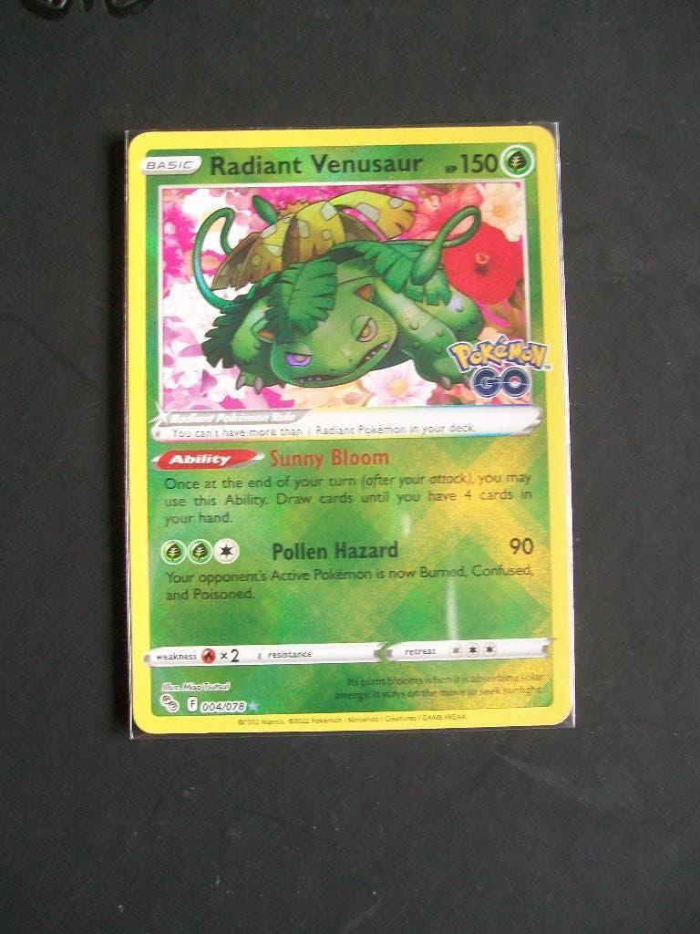 2354: Nieuwe Pokemon GO Kaart RADIANT VENUSAUR  (004/078), Verzenden, Nieuw, Losse kaart, Foil