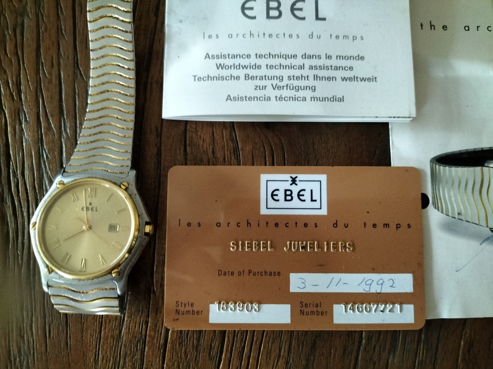 Ebel horloge - Klassiek design met gouden accenten, Staal, Polshorloge, 1960 of later, Ophalen