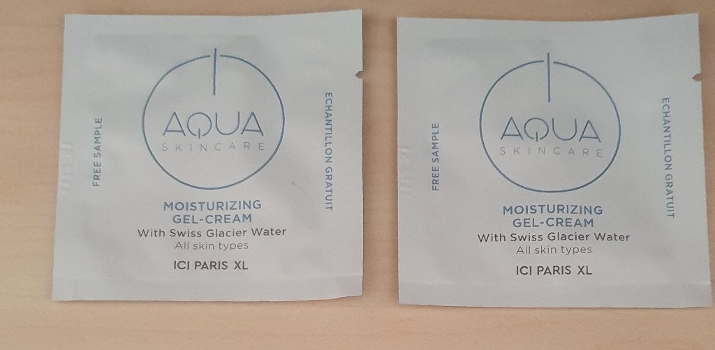 AQUA Skincare Hydraterende Gel-Crème Samples (2 stuks), Ophalen of Verzenden, Nieuw, Gehele gezicht, Verzorging
