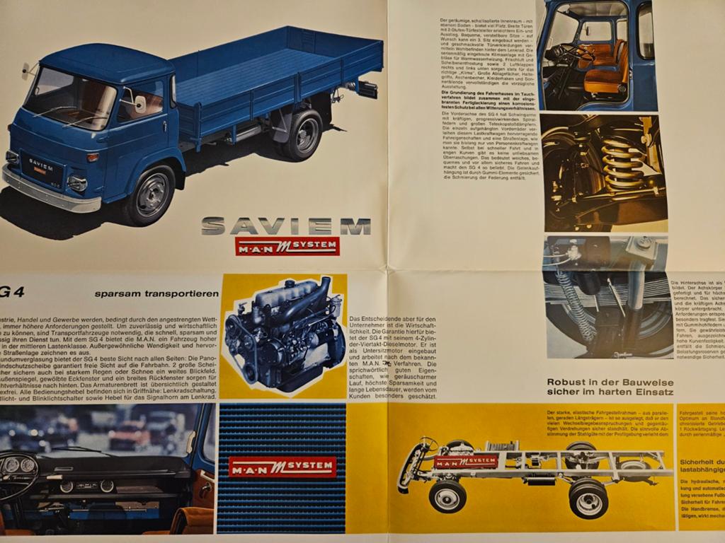 Brochure Saviem M.A.N SG 4, Ophalen of Verzenden, Zo goed als nieuw, Overige merken