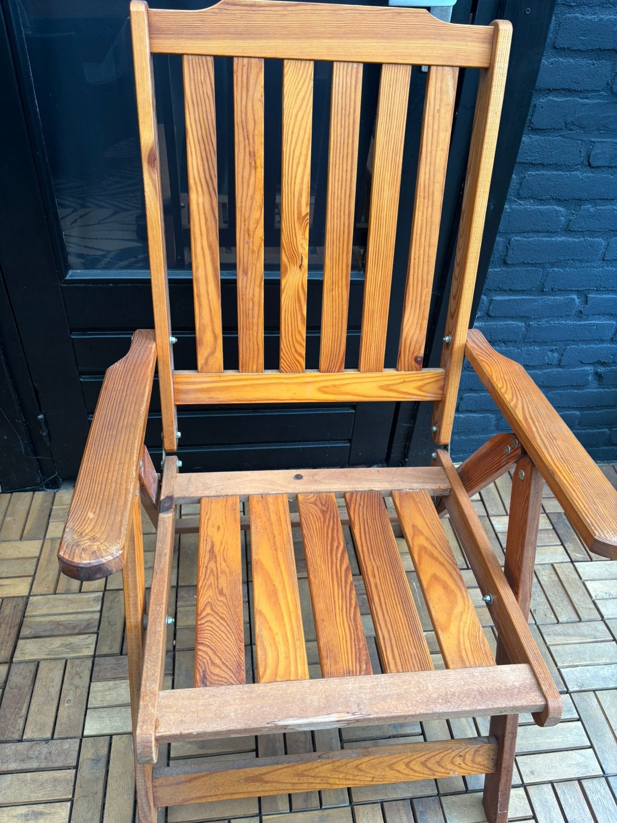 Houten tuinstoel, Ophalen, Zo goed als nieuw, Hout, Inklapbaar