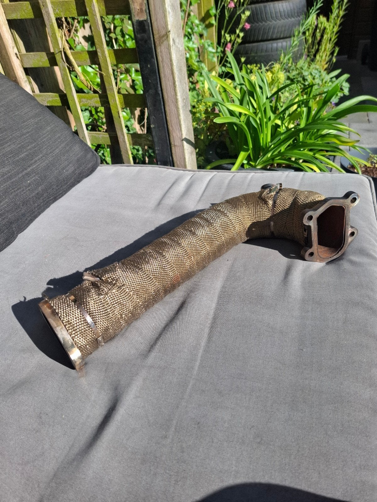 Downpipe (70mm) voor TD04 en/of GT2056 incl. heatwrap, Ophalen of Verzenden, Gebruikt