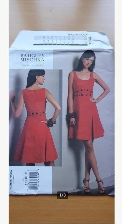 Vogue patroon V 1089 - Badgley Mischka Platinum, Overige merken, Overige typen, Vrouw, Nieuw
