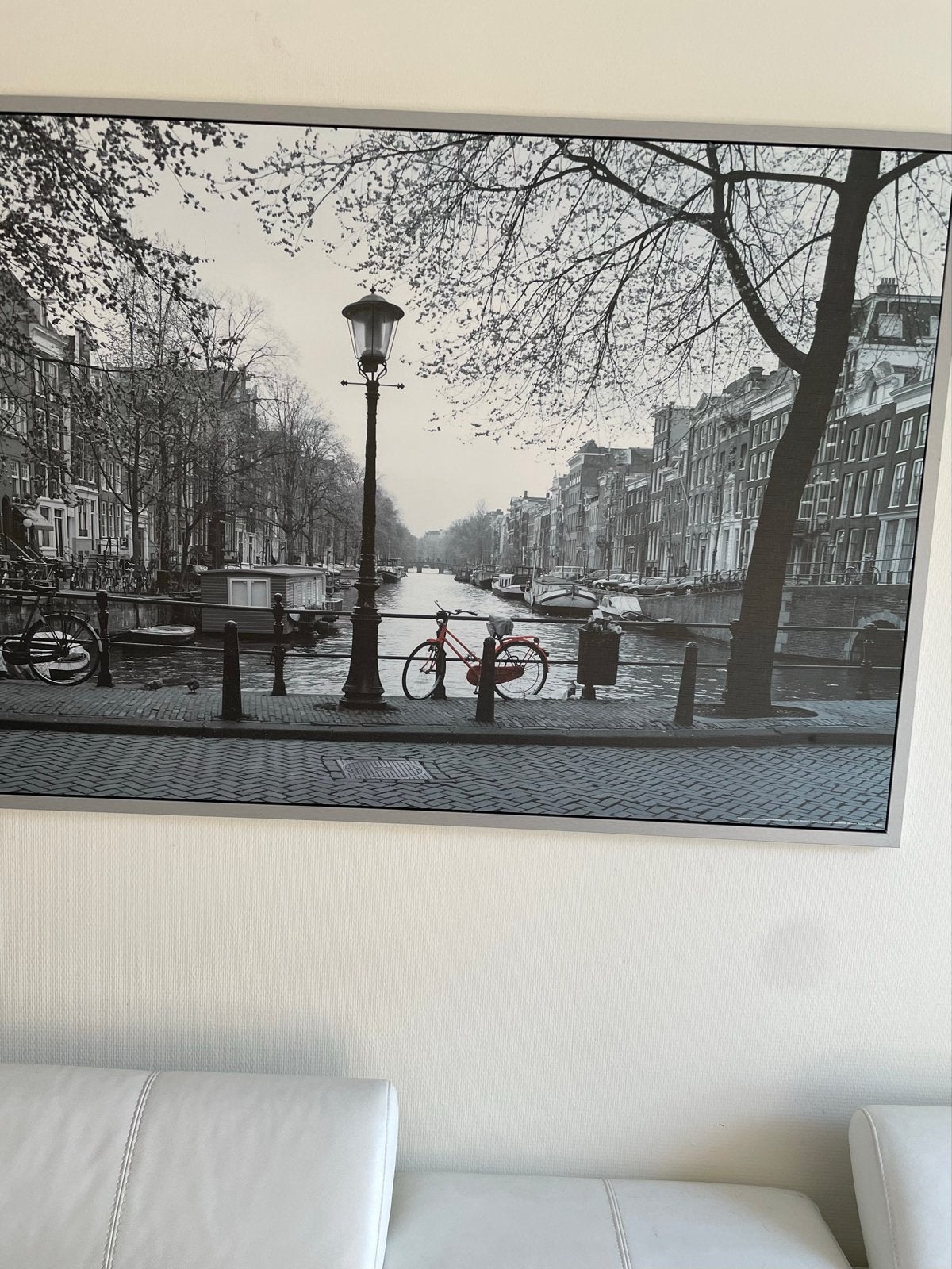 IKEA Schilderij Amsterdam met rode fiets, Ophalen, Zo goed als nieuw, Schilderij, 100 tot 125 cm