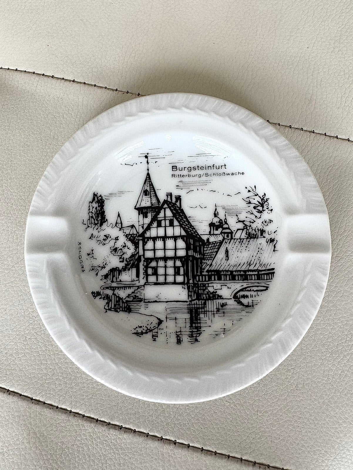 Vintage porseleinenasbak Burgsteinfurt Sparkasseverzamelitem, Verzenden