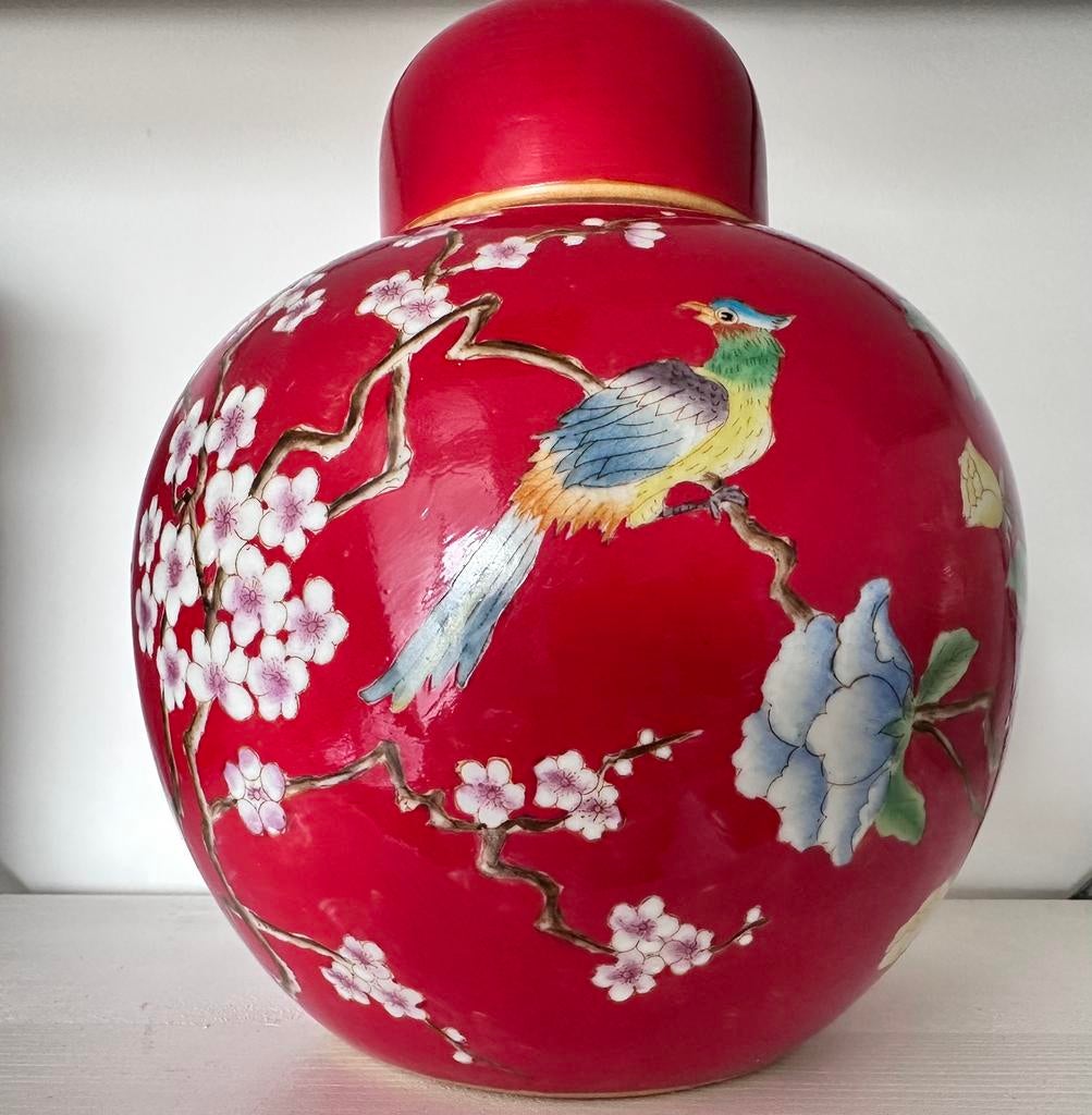 Chinese vaas rood &Klevering, Ophalen of Verzenden