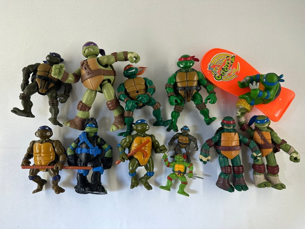 TMNT Figuren 12 stuks diversen nieuwe en oud 1988, Gebruikt, Diversen, Onbekend, Ophalen of Verzenden
