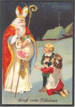 nostalgische sinterklaaskaart met glittertjes, 14,5 x 10,5, Meander, Nieuw, Ophalen of Verzenden, Meander