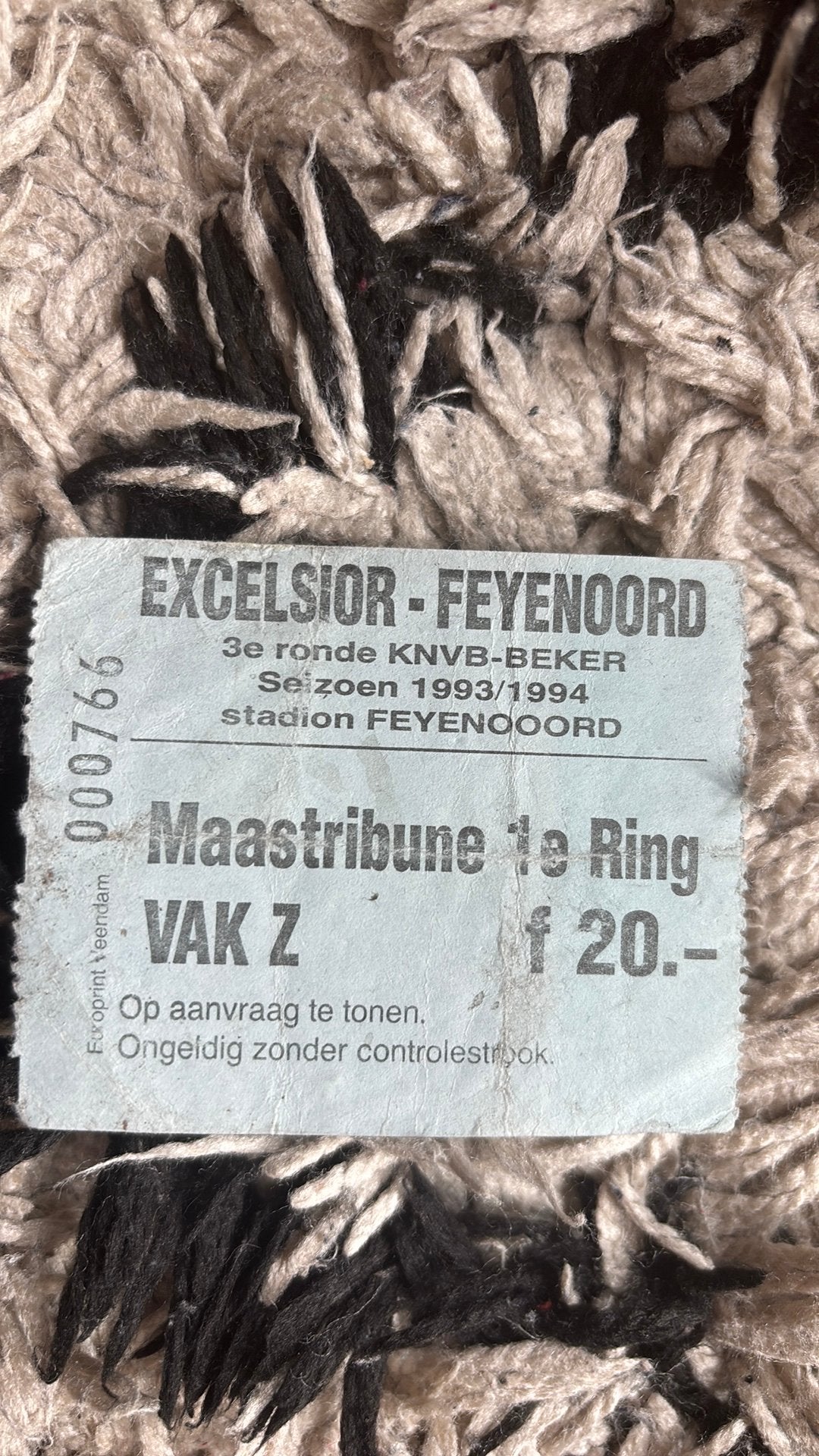 Oud stadionticket feyenoord excelsior 1993-1994, Verzamelen, Sportartikelen en Voetbal, Ophalen of Verzenden, Zo goed als nieuw